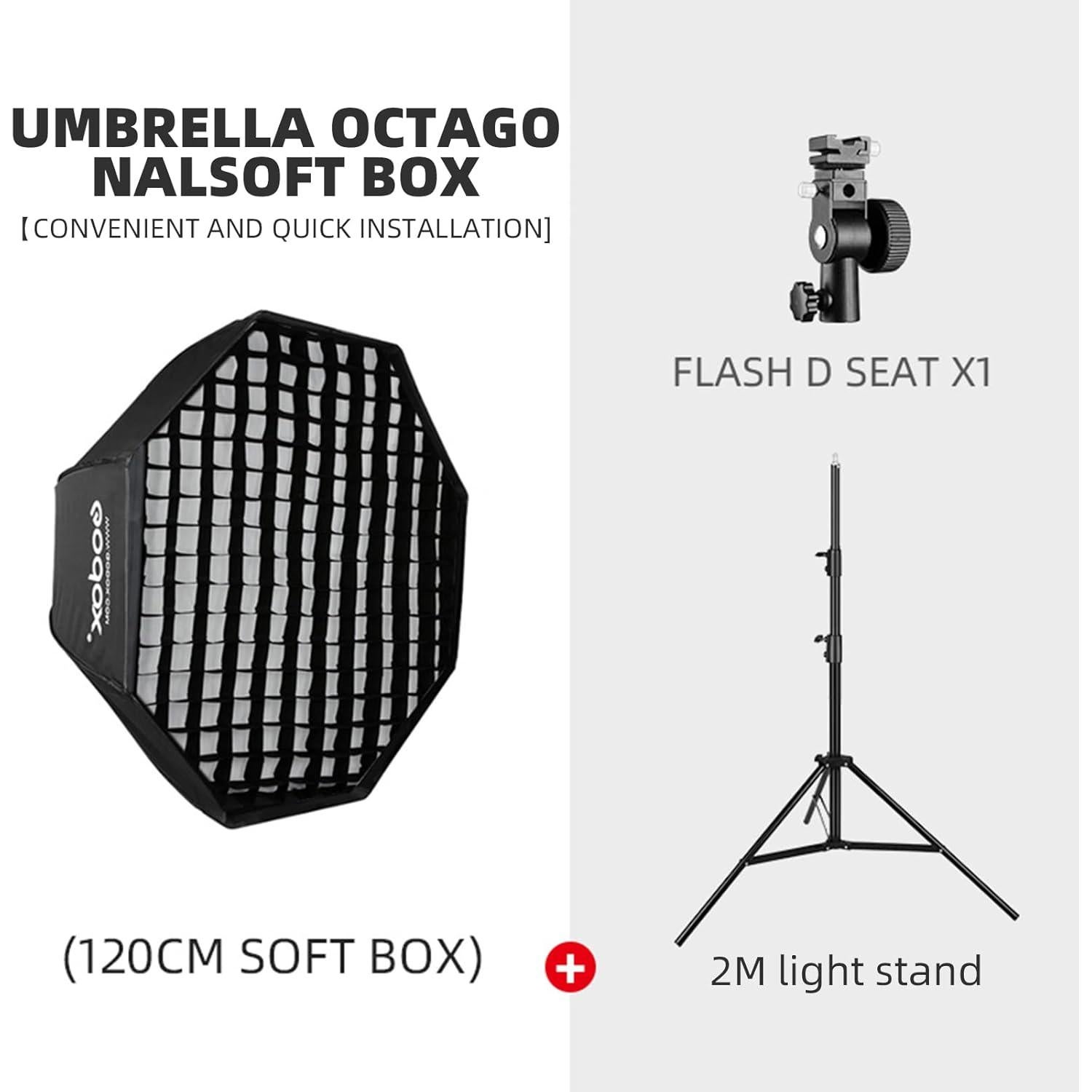 Godox Softbox Octagonal 120cm con Rejilla y Soporte Tipo E