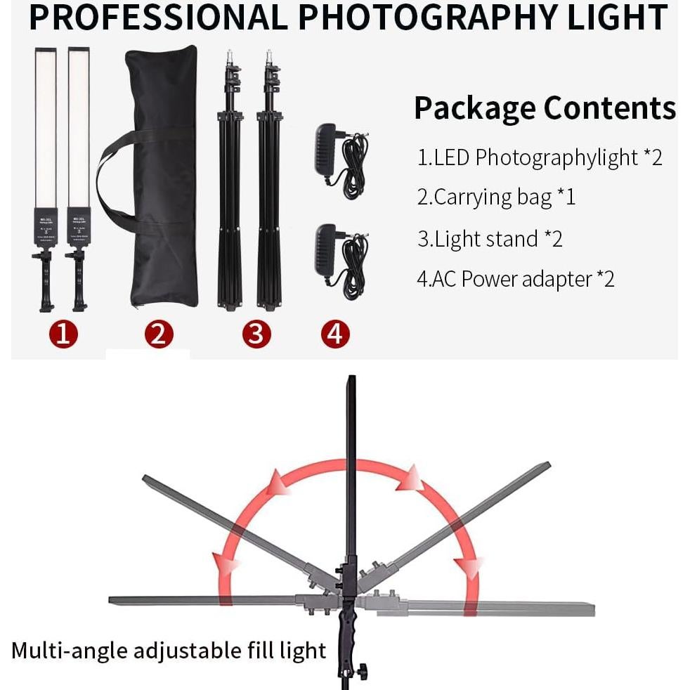Kit de Iluminación LED GSKAIWEN 3200K-5500K para Fotografía