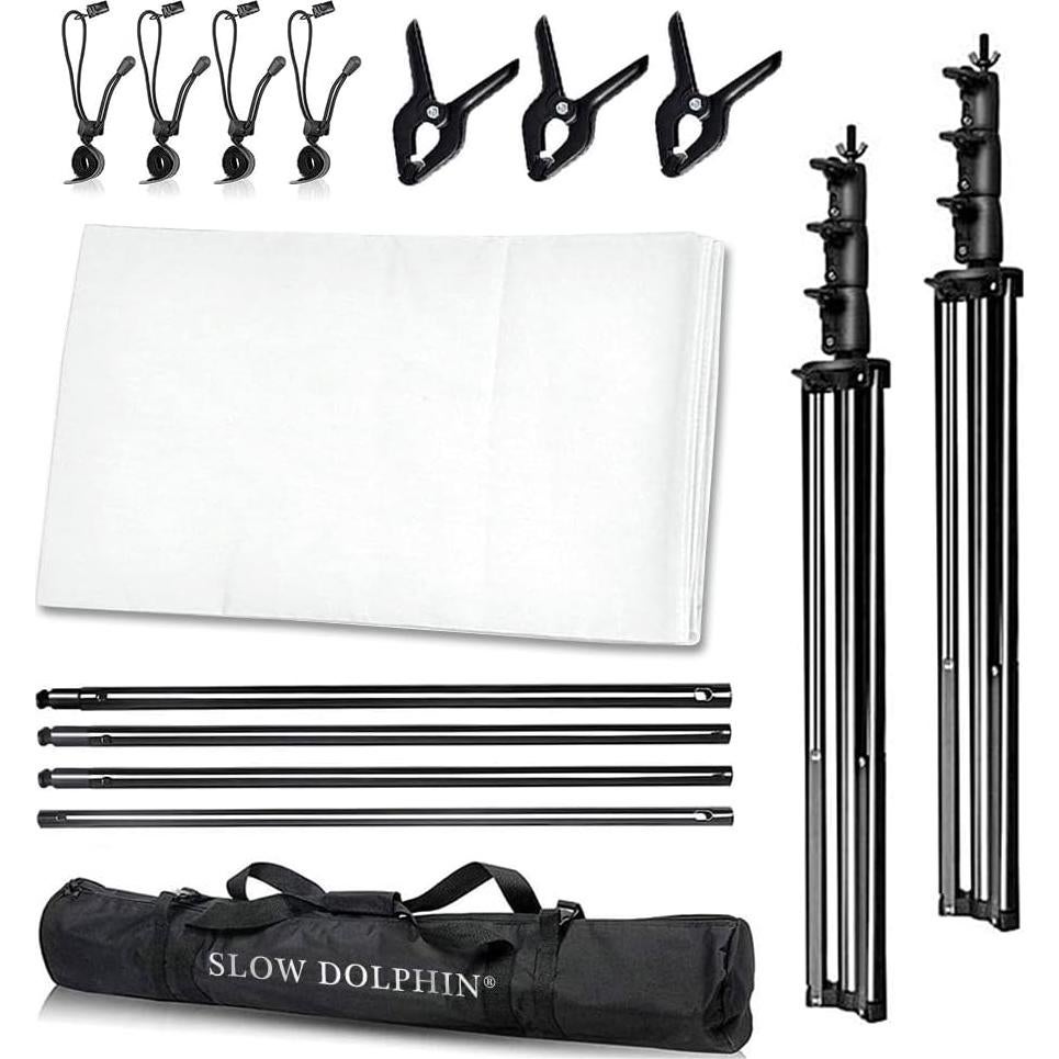 Kit de Soporte de Fondo SLOW DOLPHIN 10x12 pies Algodón