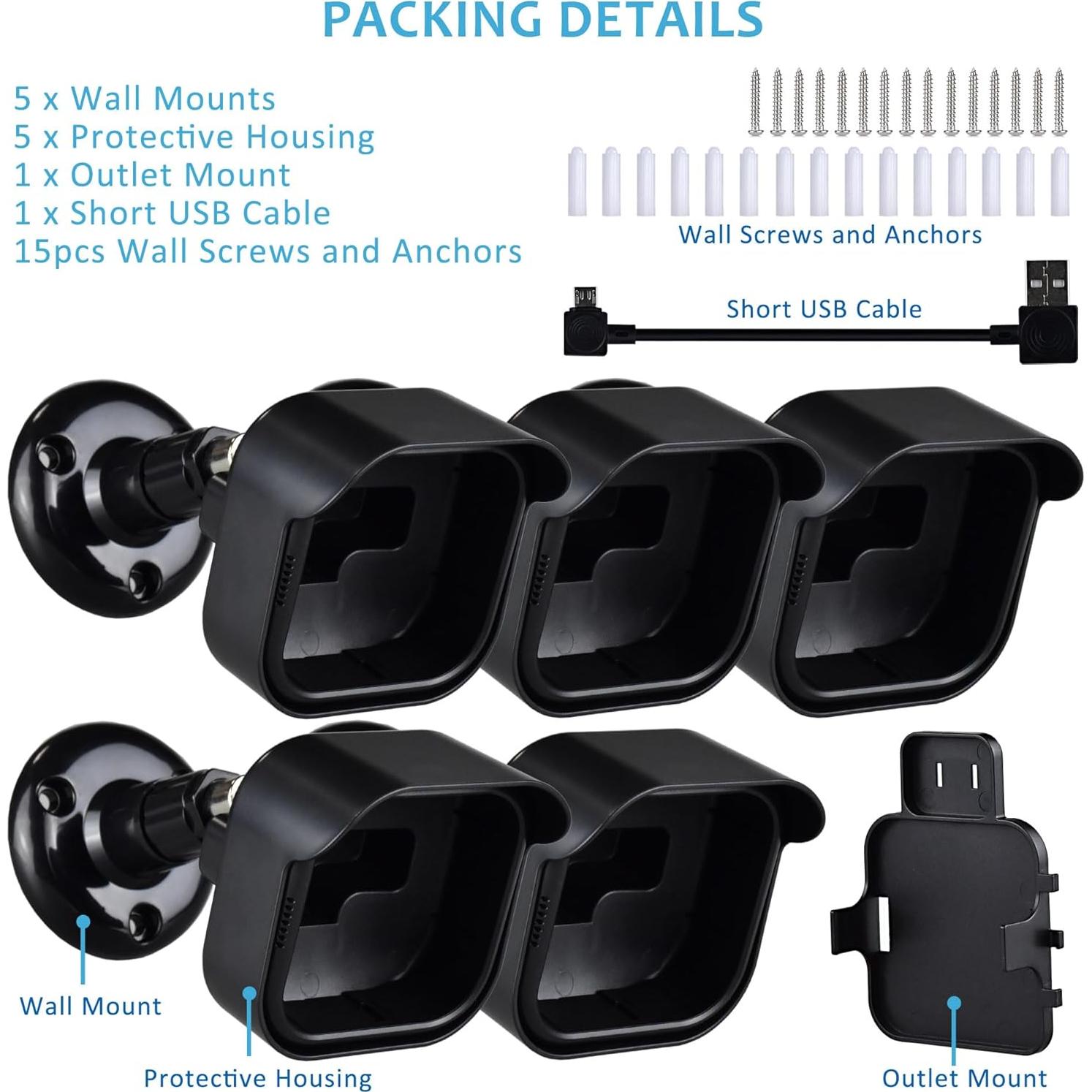 Soporte para Cámara Blink Exterior 4ta Gen 5 Piezas Ajustable