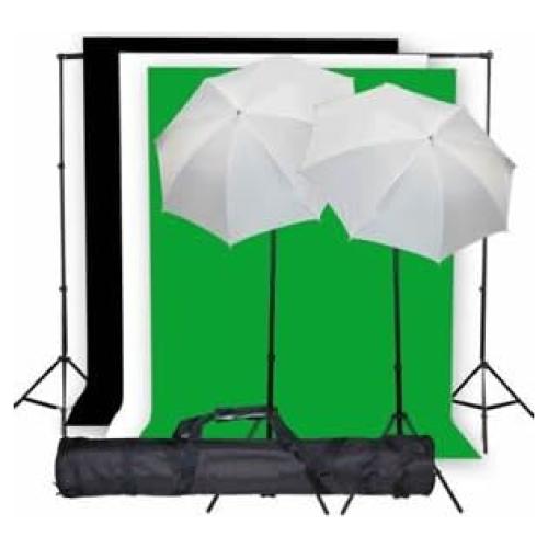 Kit de iluminación de estudio fotográfico StudioFX K01 con 3 fondos