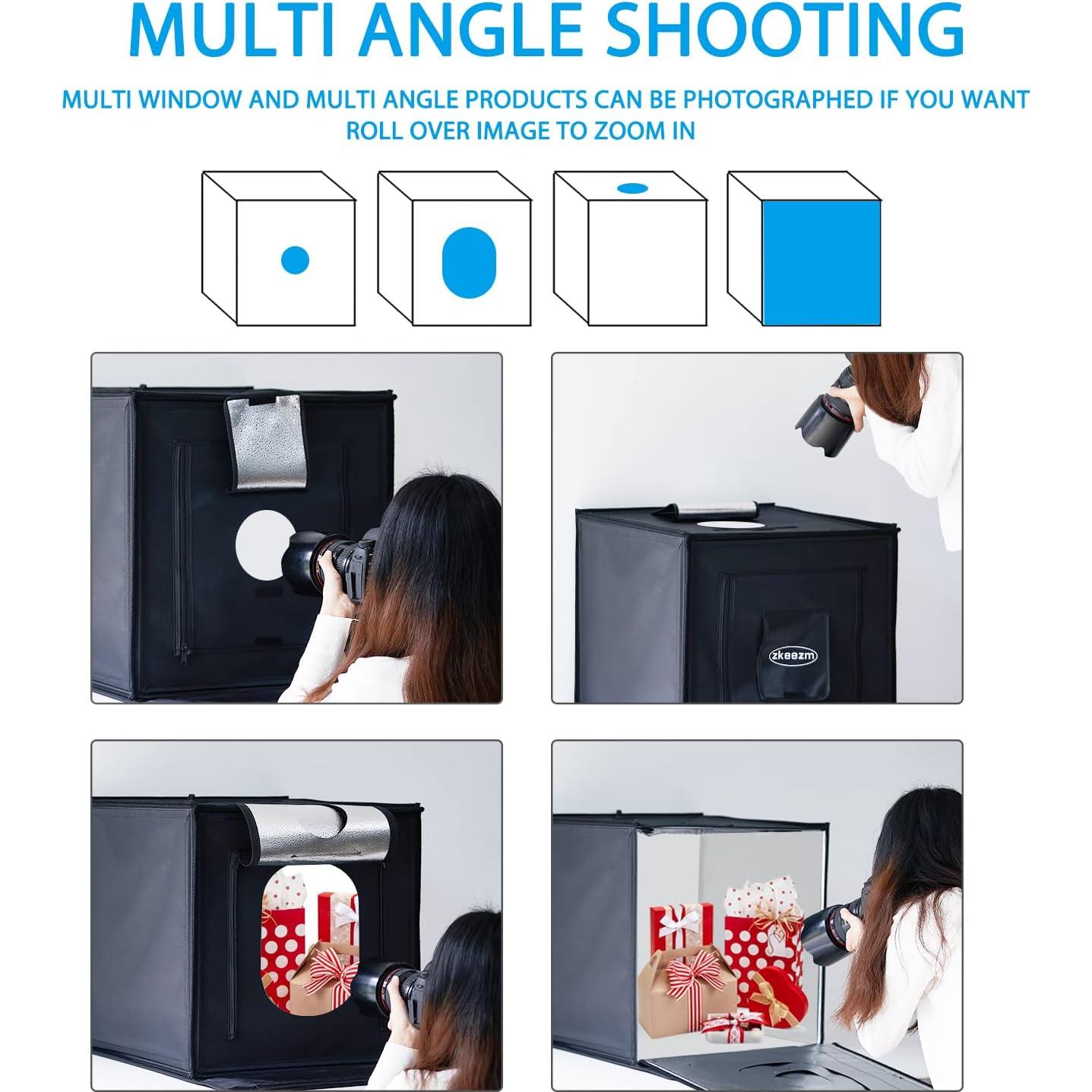Caja de Luz Fotográfica ZKEEZM 60x60cm 240 LEDs Bi-Color