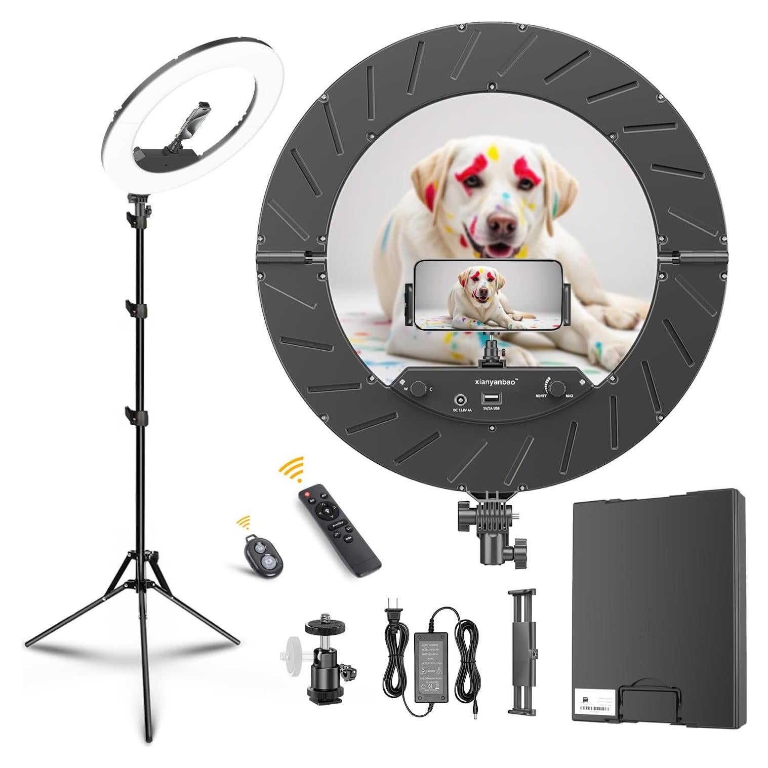 Kit de Luz de Anillo LED 18" JJ JIANJIN 55W Regulable CRI95