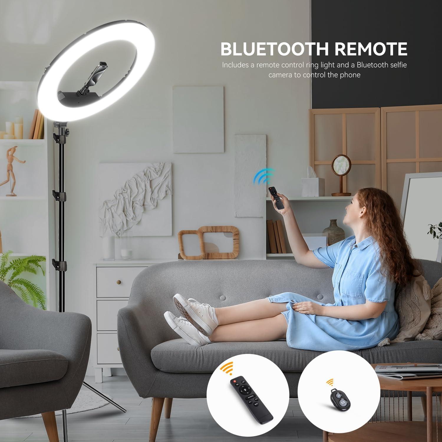 Kit de Luz de Anillo LED 18" JJ JIANJIN 55W Regulable CRI95