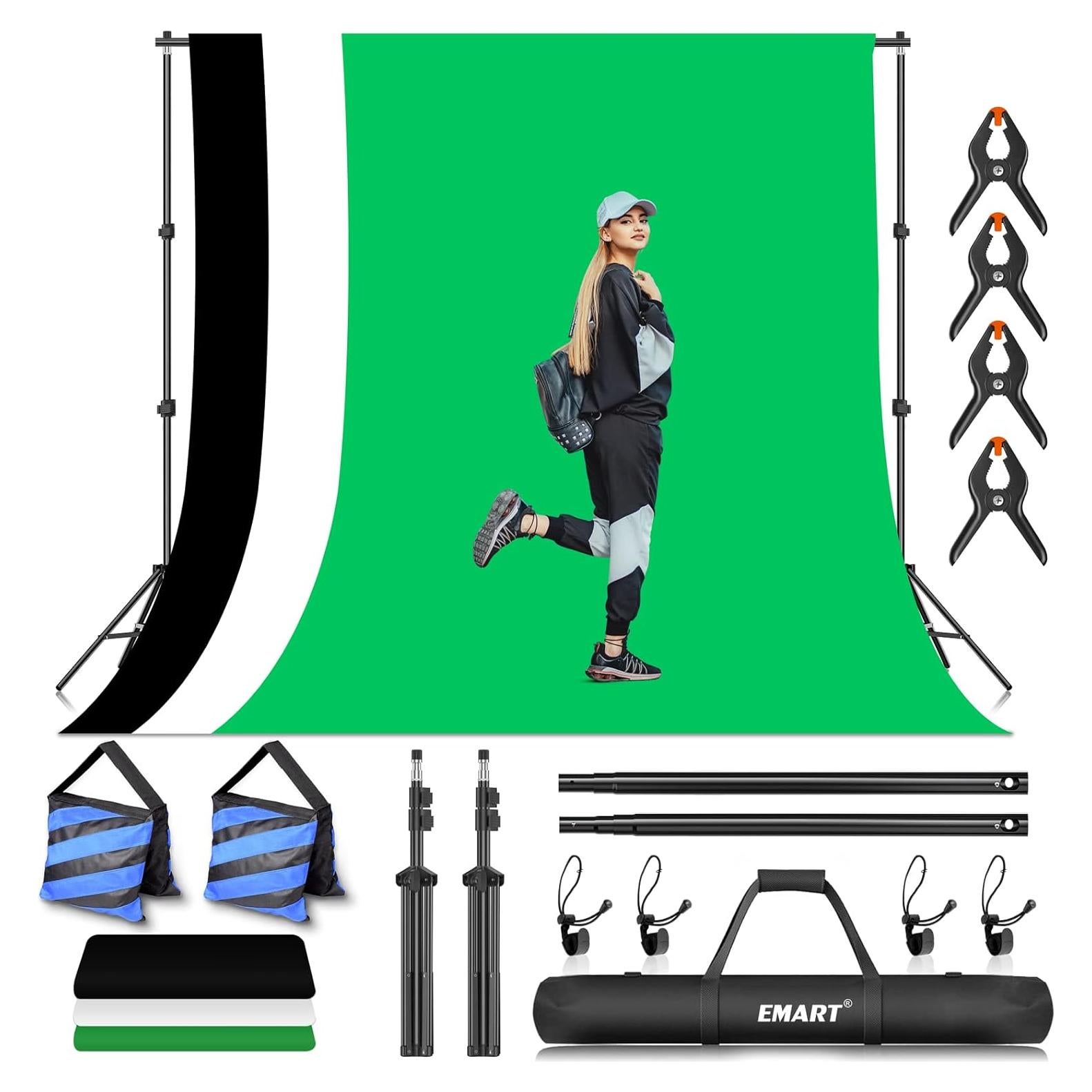 Kit de Soporte para Fondo de Fotografía EMART 2.13x3.05m Ajustable