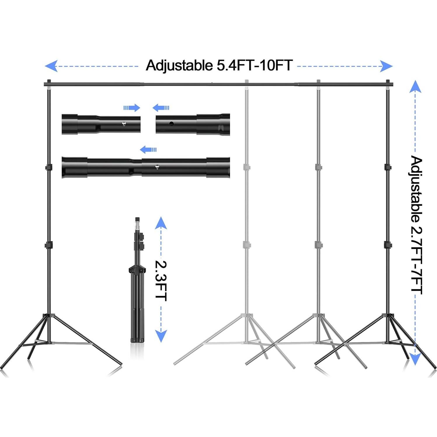 Kit de Soporte para Fondo de Fotografía EMART 2.13x3.05m Ajustable