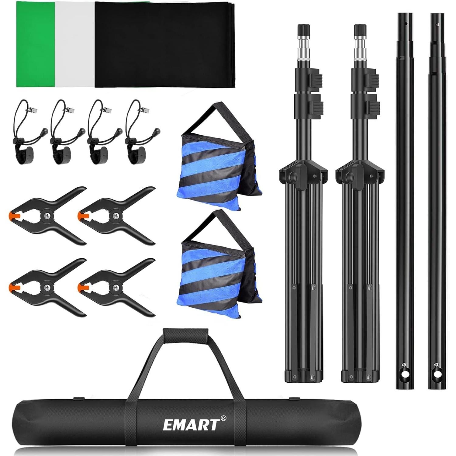 Kit de Soporte para Fondo de Fotografía EMART 2.13x3.05m Ajustable