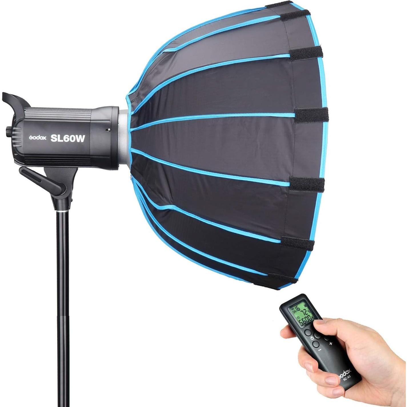 Kit Luz LED Godox SL60W con Soft Box 60cm 5600K para Video
