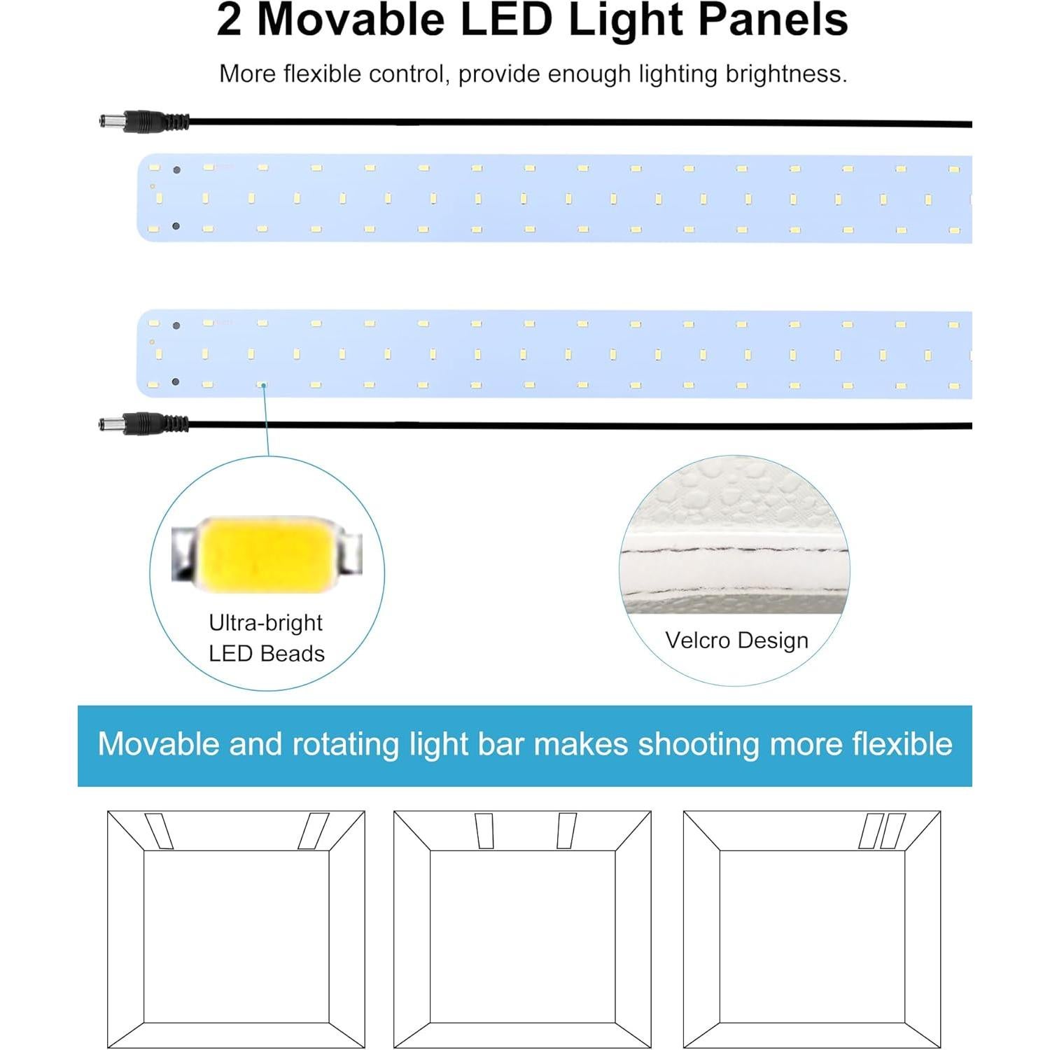 Caja de Luz Fotográfica PULUZ 60cm con 120 LED y 6 Fondos
