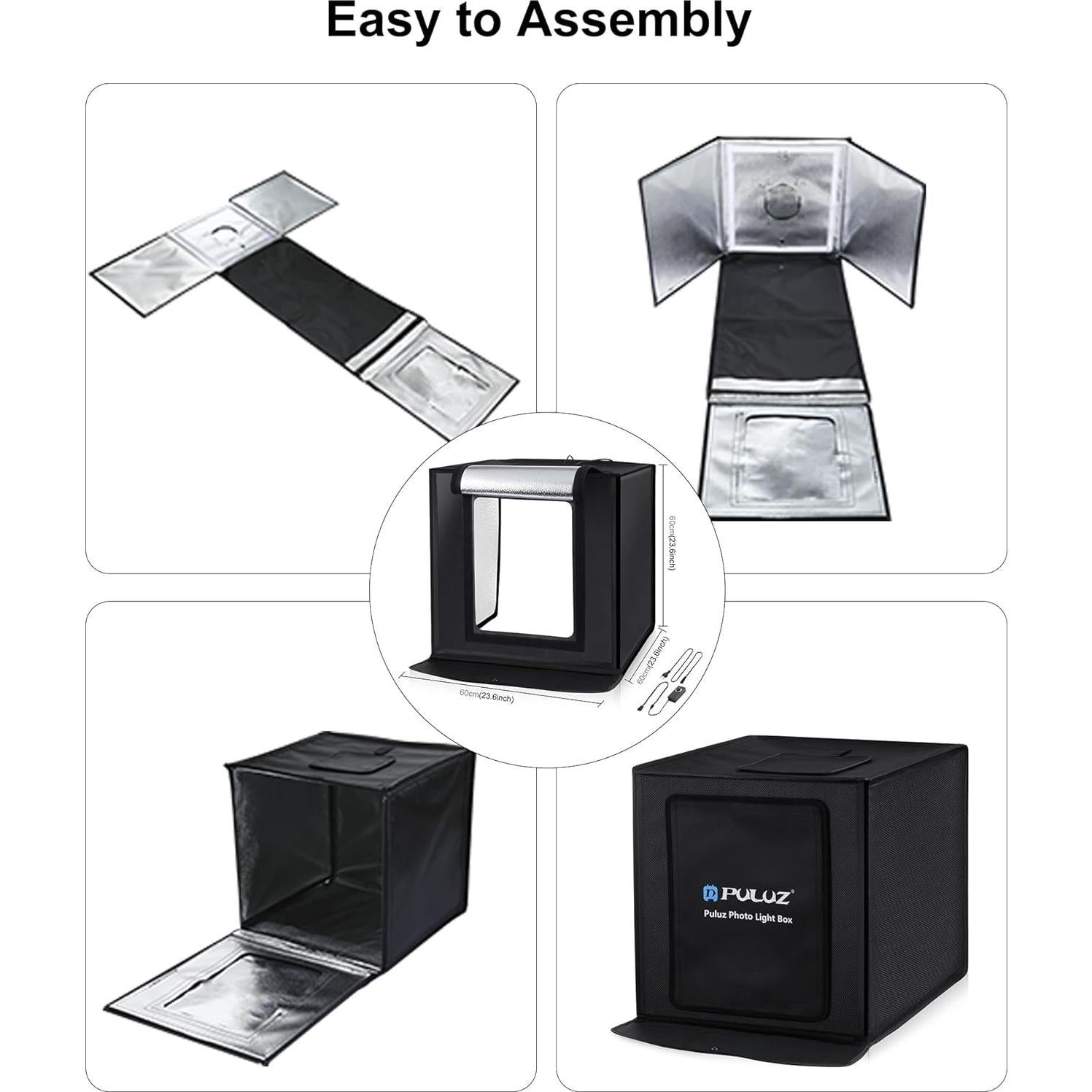 Caja de Luz Fotográfica PULUZ 60cm con 120 LED y 6 Fondos