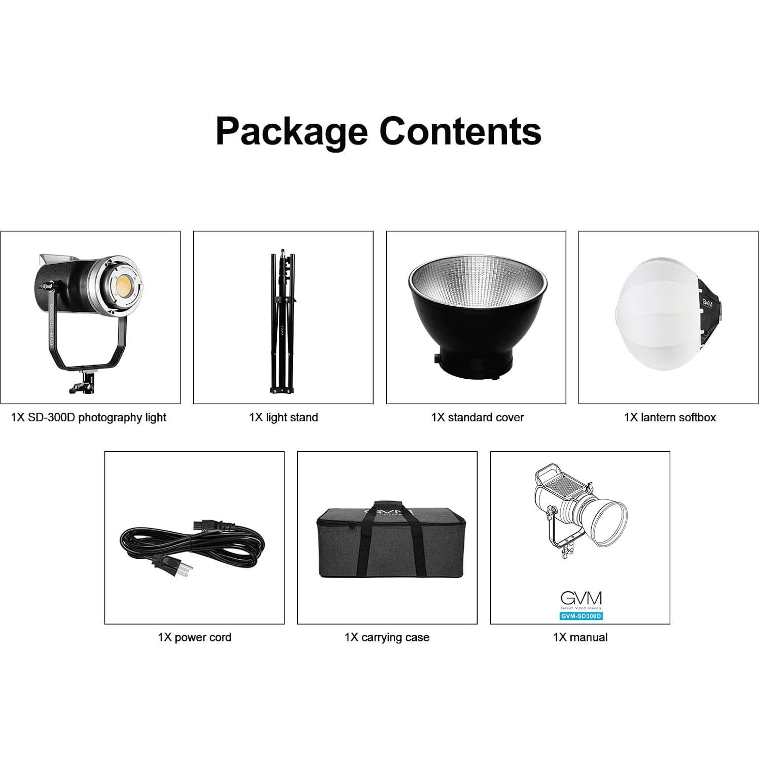 Kit de Luz de Video LED GVM SD-300D con Softbox 26" 300W