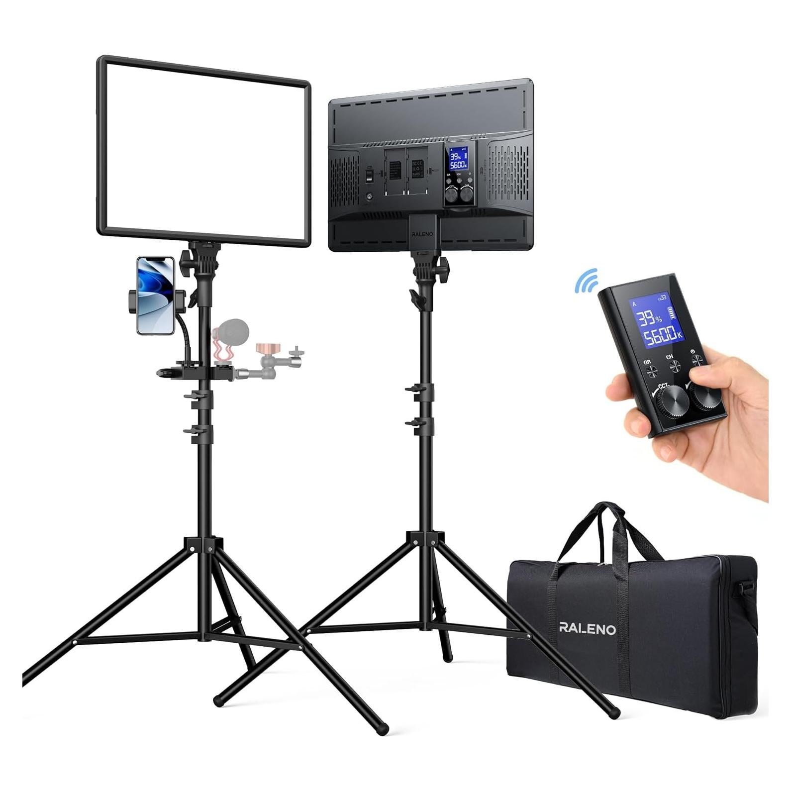 Kit de Iluminación LED RaLeno VL-S300K 45W 2-Pack con Soporte 190.5cm