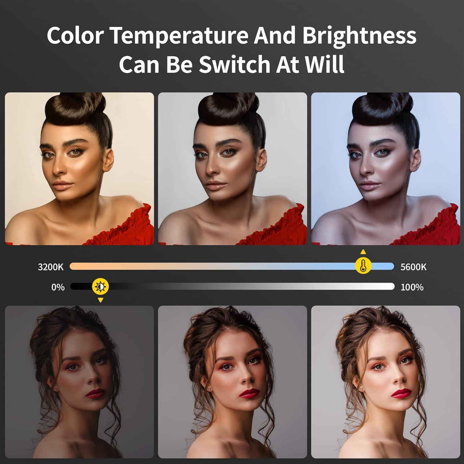 Kit de Iluminación LED RaLeno VL-S300K 45W 2-Pack con Soporte 190.5cm