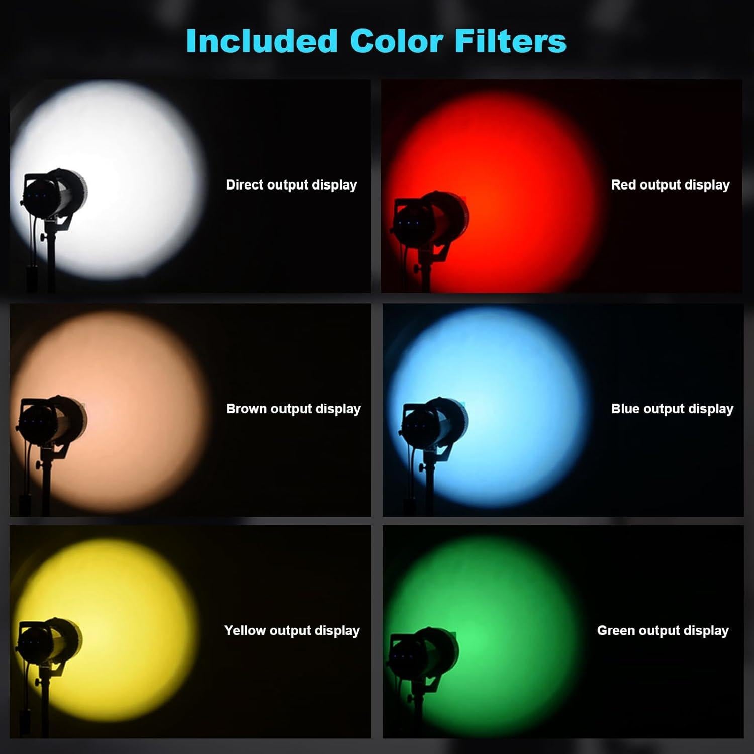 Kit Proyector Snoot Óptico Soonpho con 8 Gobos y 10 Filtros