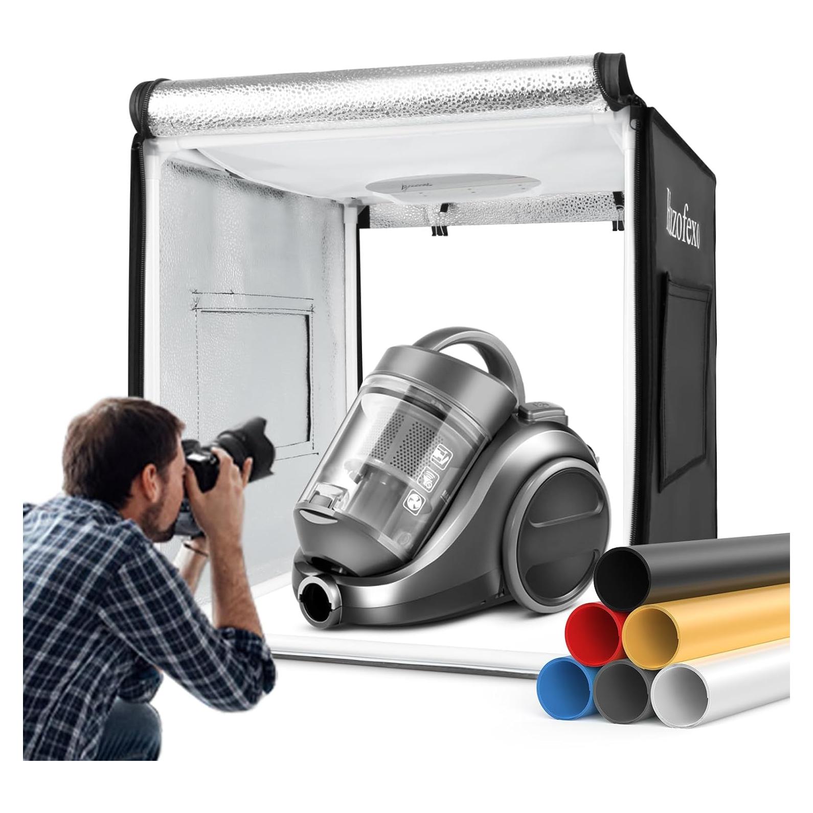 Caja de Luz de Estudio Fotográfico Huzofexo 40cm con LED y 6 Fondos