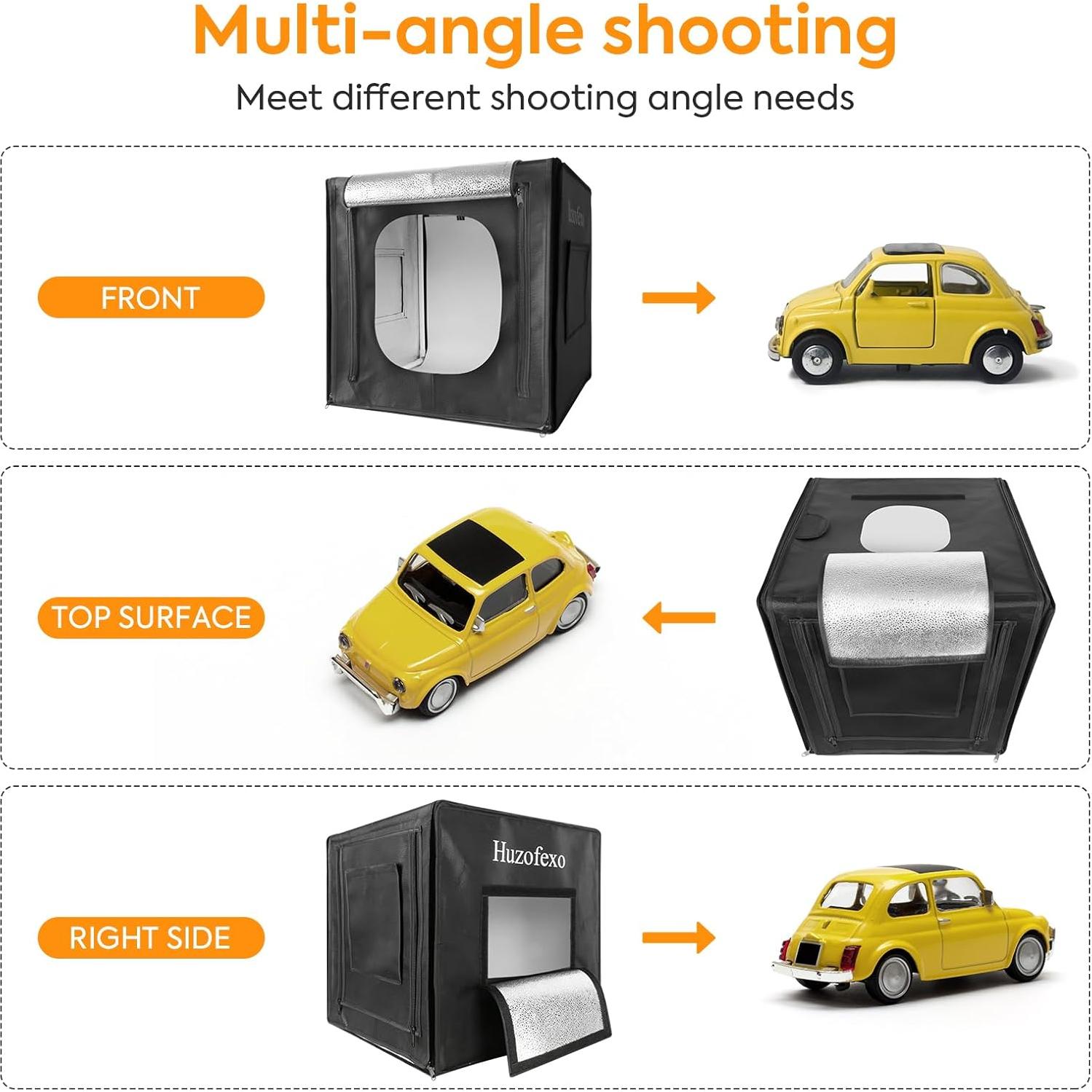 Caja de Luz de Estudio Fotográfico Huzofexo 40cm con LED y 6 Fondos