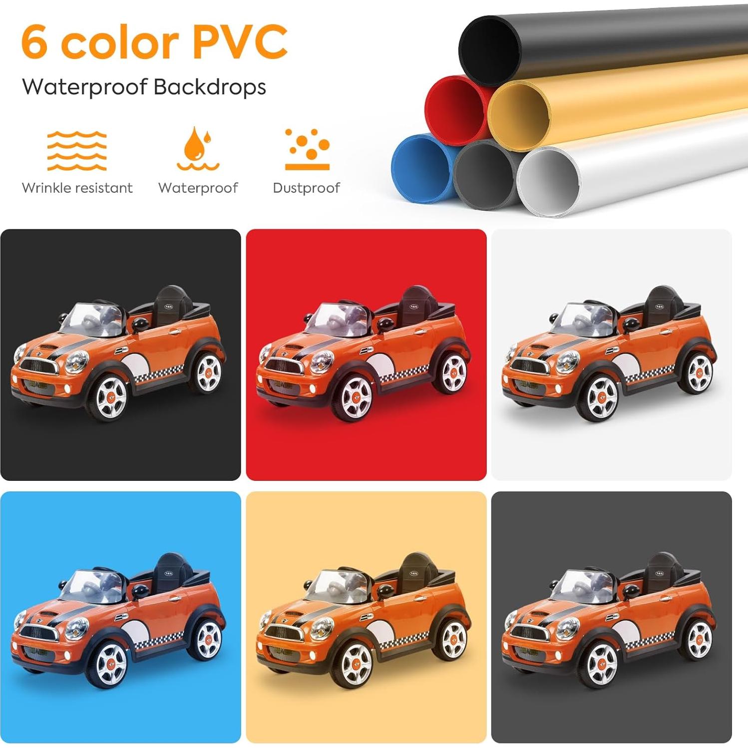 Caja de Luz de Estudio Fotográfico Huzofexo 40cm con LED y 6 Fondos