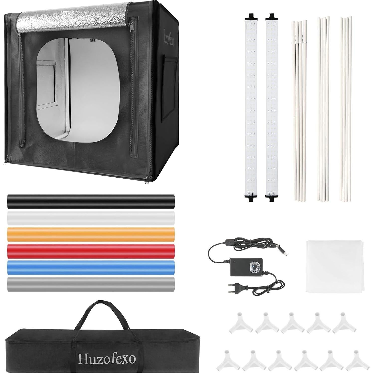 Caja de Luz de Estudio Fotográfico Huzofexo 40cm con LED y 6 Fondos