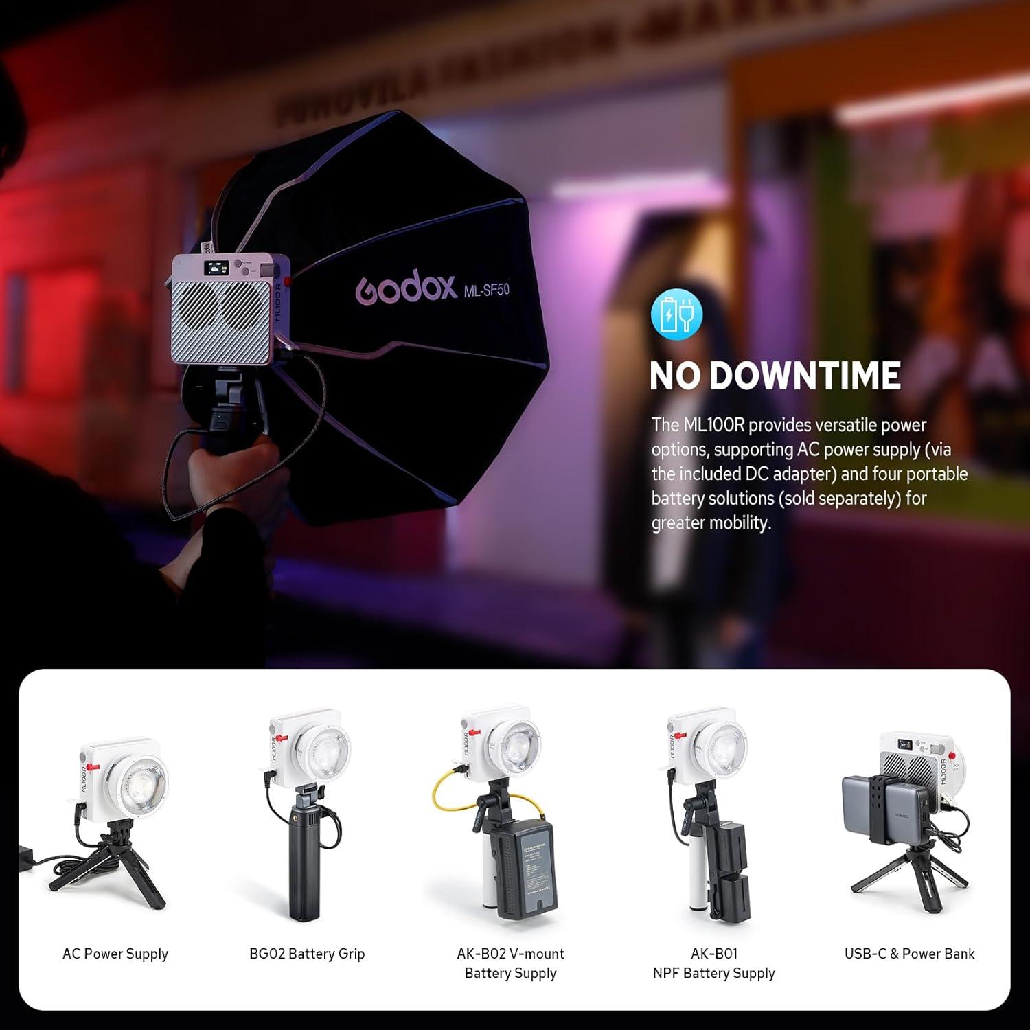 Godox ML100R Luz LED RGB 110W 1800K-10000K Compacta