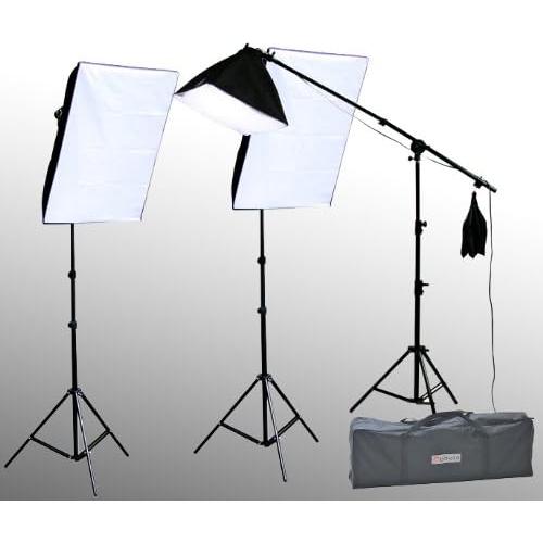 ePhoto 10 X 20 Large Chromakey Chroma Key Green Screen Support Stands 3 Point Continuous Video Photography Lighting Kit H9004SB-1020G