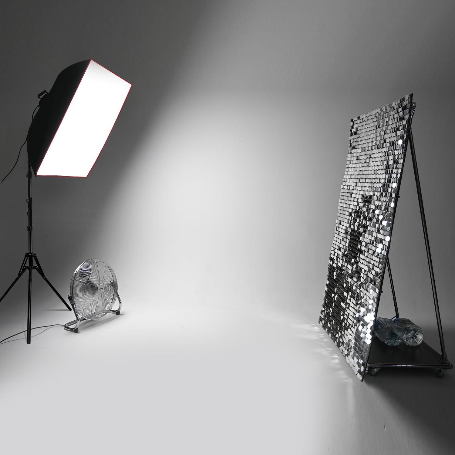 LimoStudio [3,000W Super Bright] 24 x 36 inch (W x H) Large Softbox with 15,000 Lumen / 5-Slot Bulb Socket Head Individual Control on Each Slot / 5 Pack 50W CFL Bulbs 5500K, Heavy Duty Stand, AGG2276