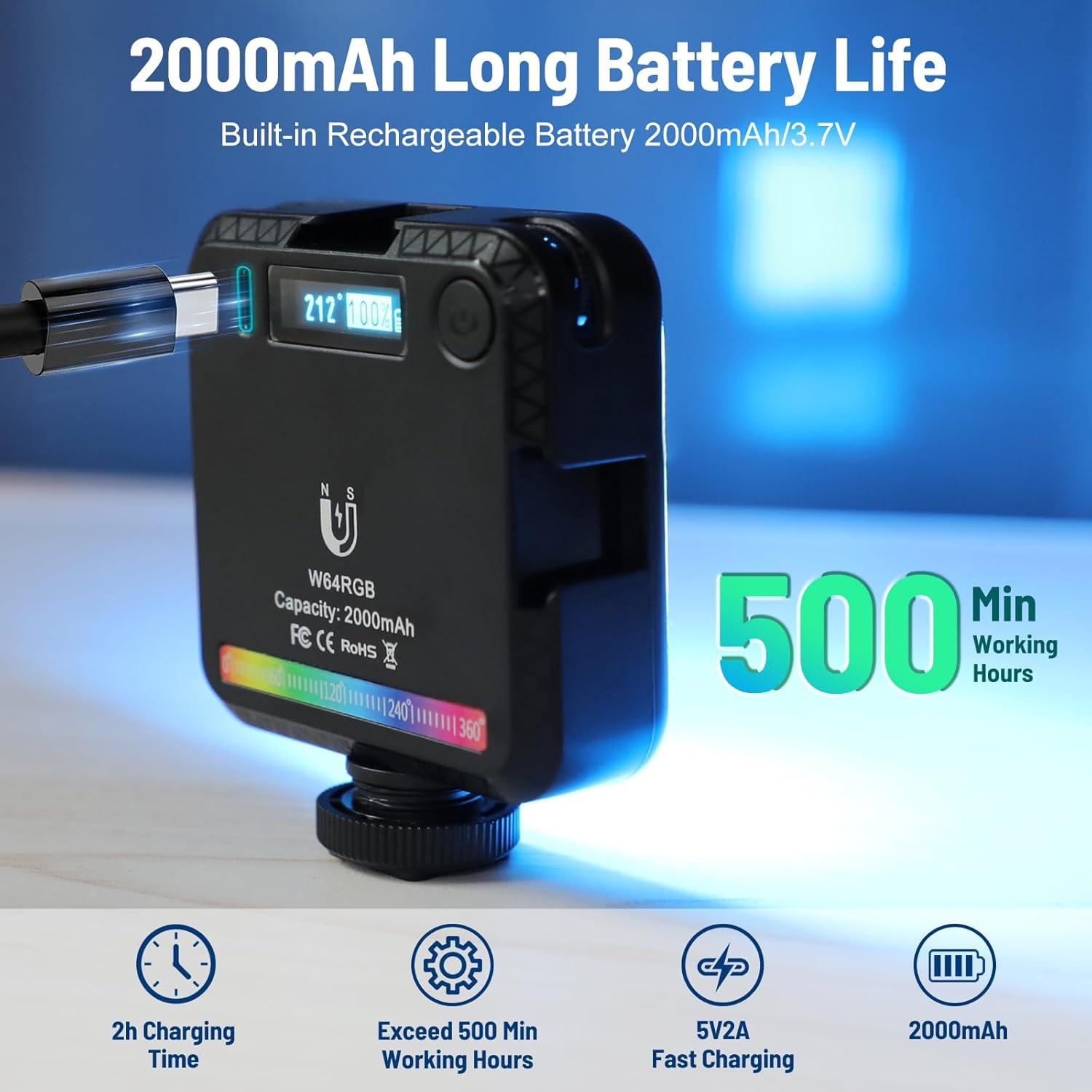 Luz de Video LED RGB Aiuca AUW140 2000mAh 20 Modos