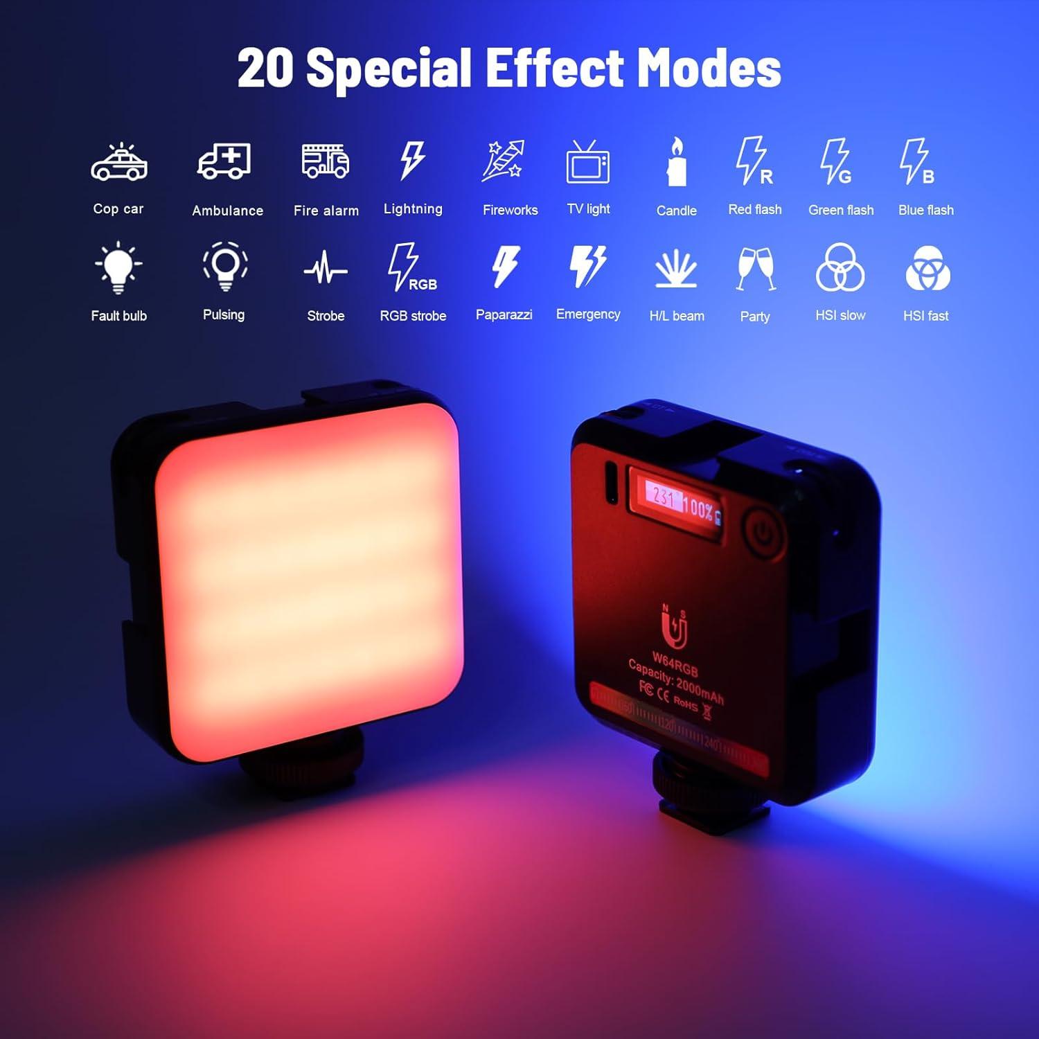 Luz de Video LED RGB Aiuca AUW140 2000mAh 20 Modos