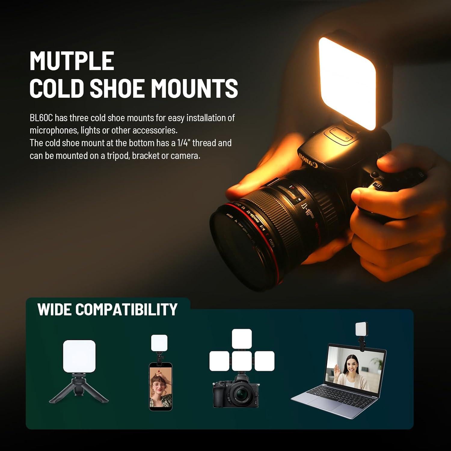 Luz de Video LED RGB Aiuca AUW140 2000mAh 20 Modos