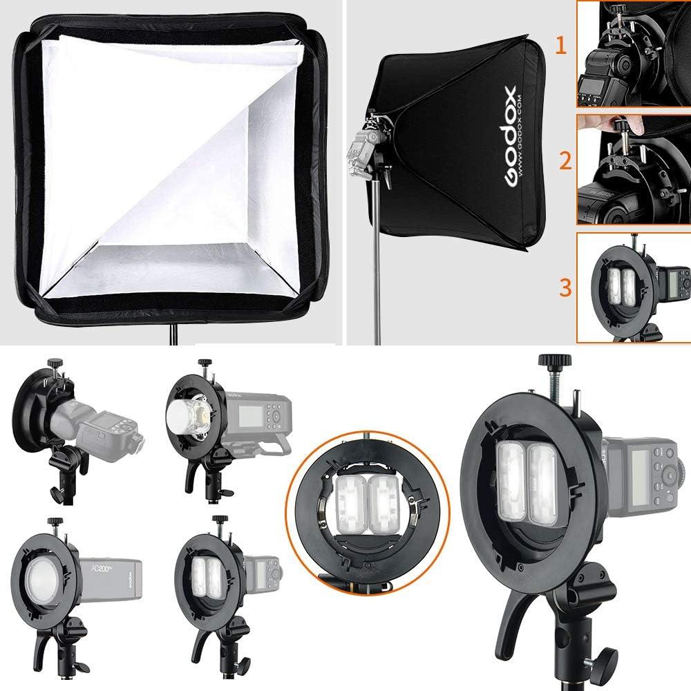 Kit Softbox Plegable GODOX 80x80cm con Soporte S2 para Flash