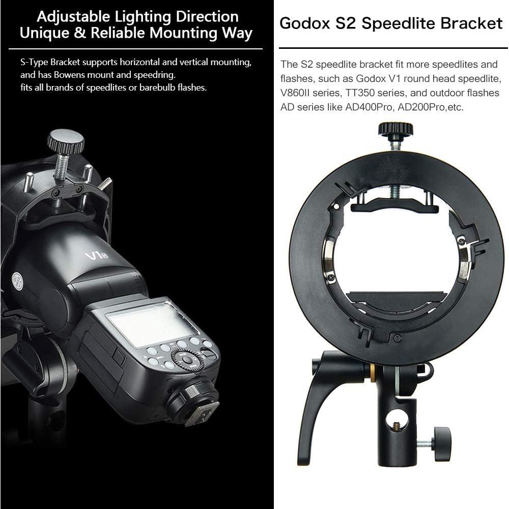 Kit Softbox Plegable GODOX 80x80cm con Soporte S2 para Flash