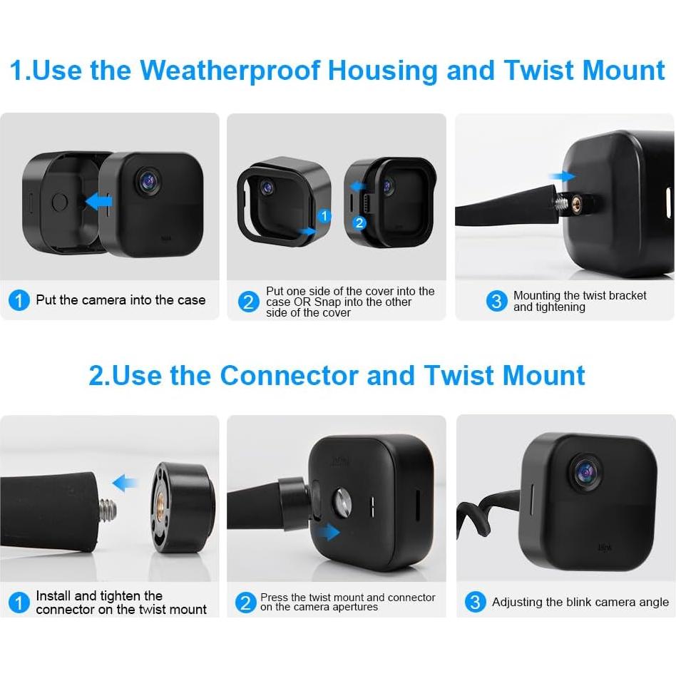 Soporte Flexible Gresur para Blink Outdoor - Impermeable Negro