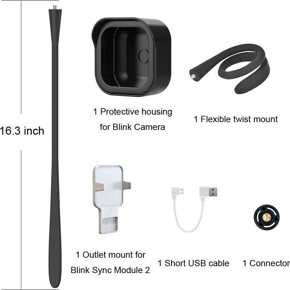 Soporte Flexible Gresur para Blink Outdoor - Impermeable Negro