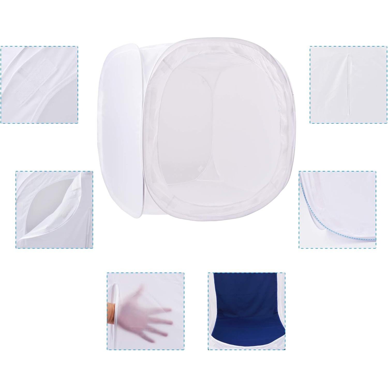 Tienda de Luz Cubo Fotográfico Bestshoot 61 cm con 4 Fondos