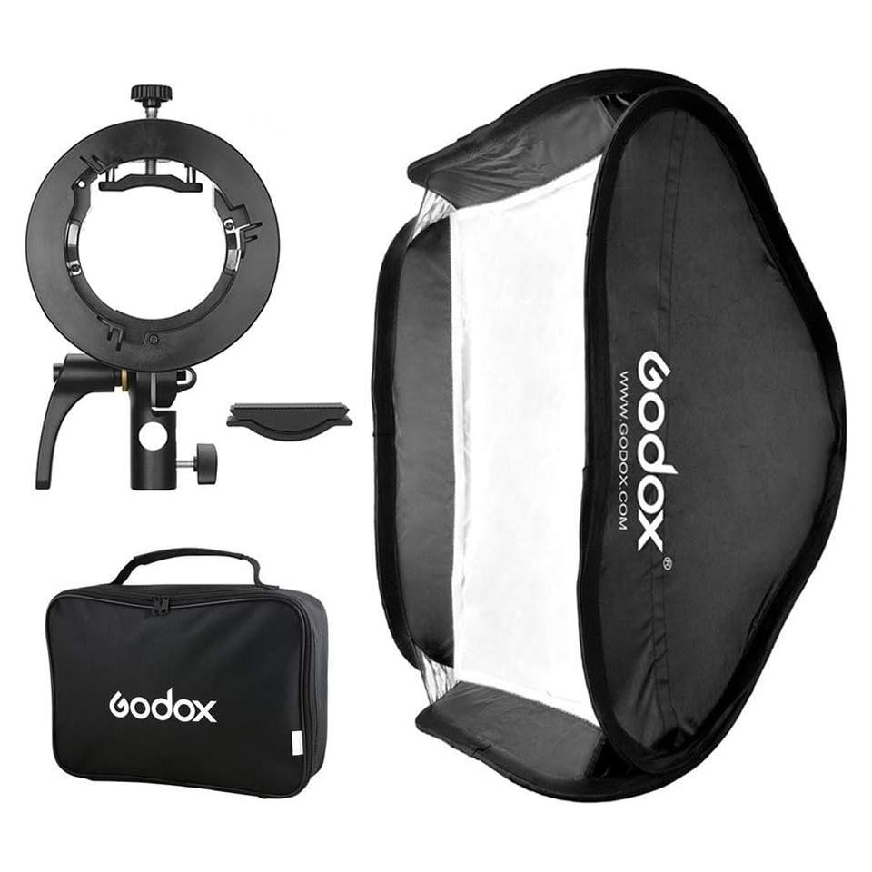 Godox 31x31inch 80x80cm Foldable Softbox Diffuser with S-Type Bracket for V1, AD200Pro, AD400Pro, TT350, V860II Series