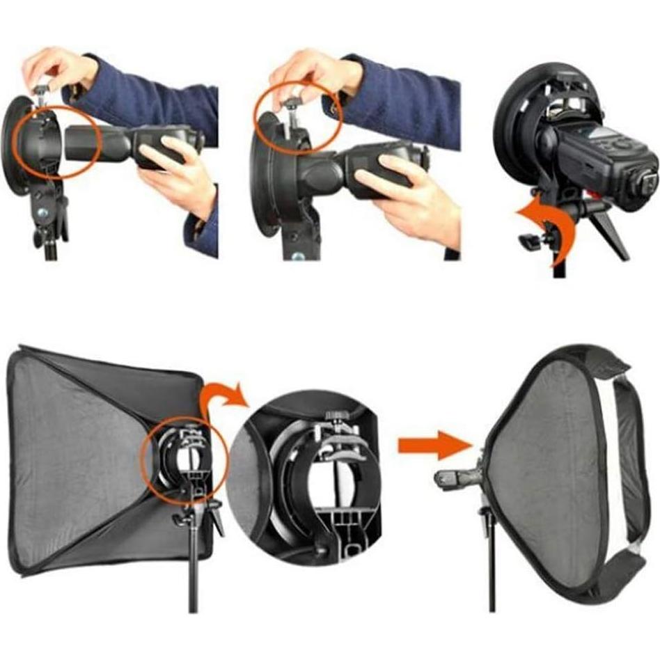 Godox 31x31inch 80x80cm Foldable Softbox Diffuser with S-Type Bracket for V1, AD200Pro, AD400Pro, TT350, V860II Series