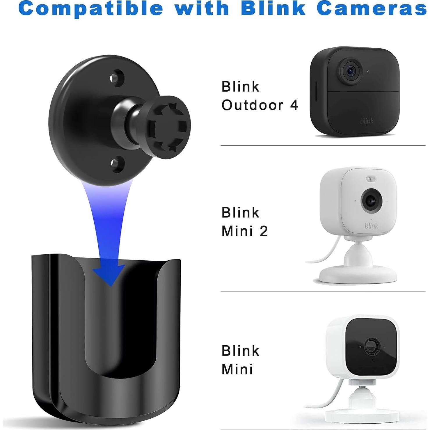Soporte de cámara Blink sin taladrar - 3 paquetes - Negro