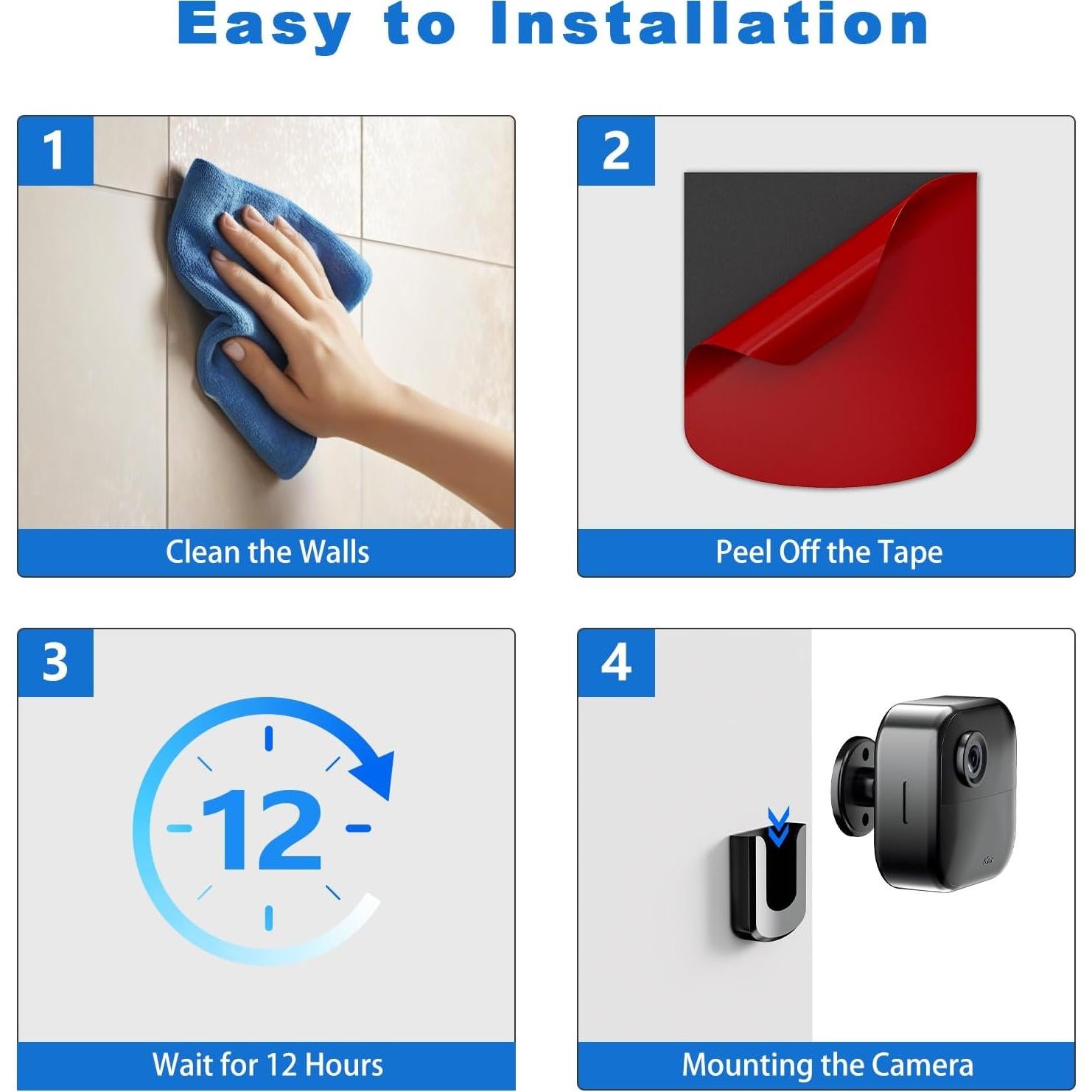 Soporte de cámara Blink sin taladrar - 3 paquetes - Negro