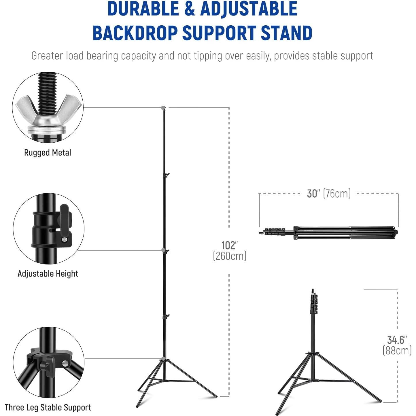 Soporte de Fondo Ajustable NEEWER 2.6m x 3m Kit Completo