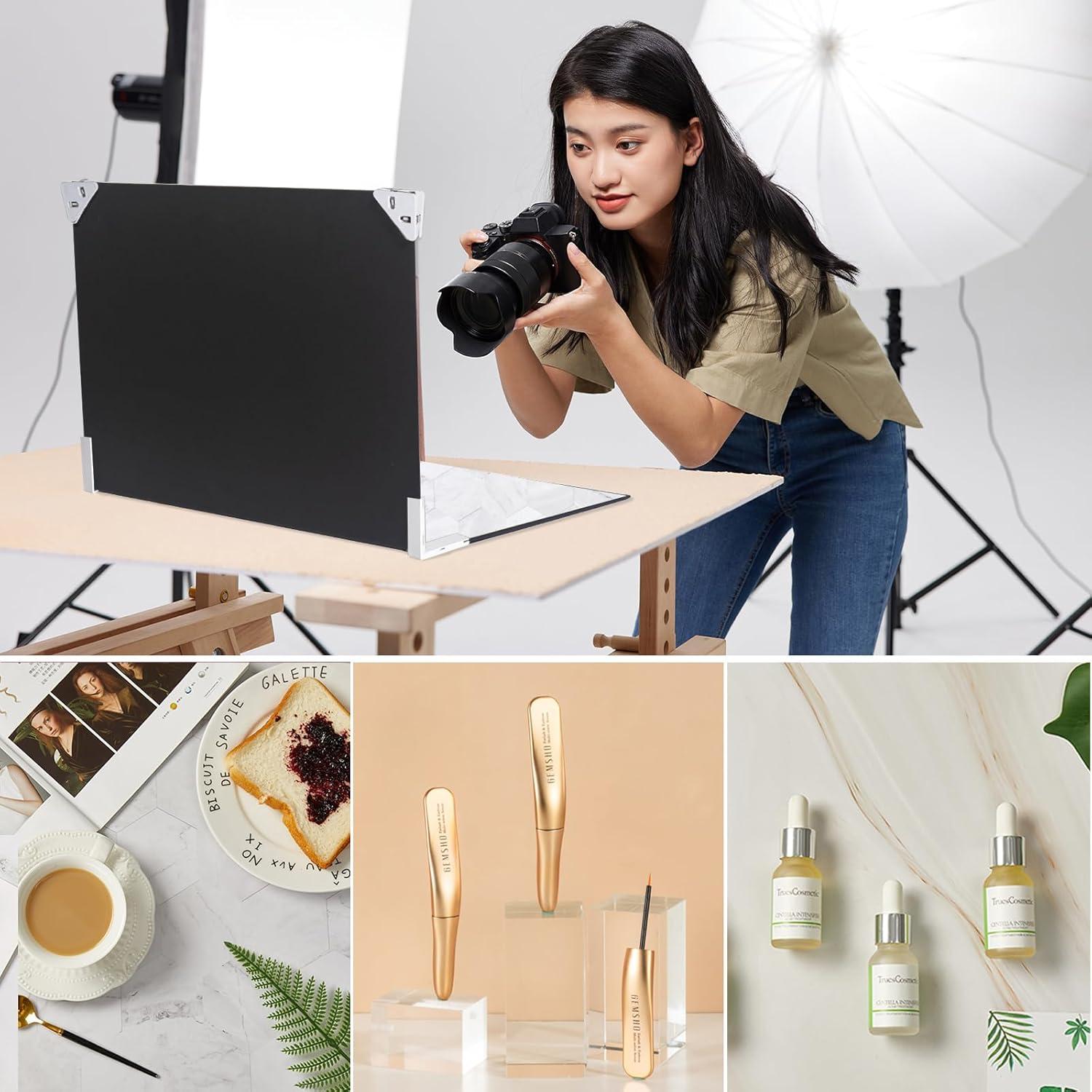Photo Backdrop for Product Photography: 16.5X11.7 Double-Sided Paper with Shadow Board Props for Food,Small Item Photos - Content Creator,E-Commerce Seller Background Kit.(7pcs/14pattern)