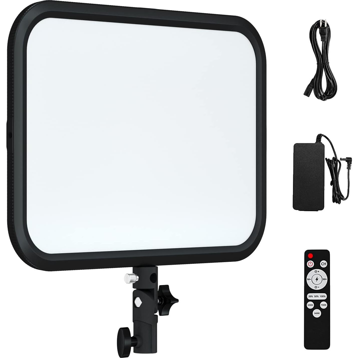 LED Video Light Panel, 45W LED Video Light Studio Photography Lighting, Super Slim Light Panel, Bi-Color Light 3200K–7500K, 8 Scene Lighting Effects