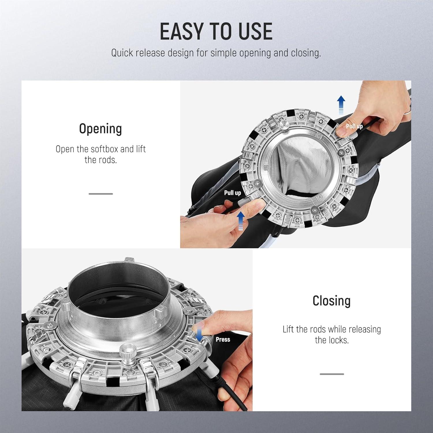 Softbox Octagonal 35" NEEWER con Montaje Bowens y Difusores