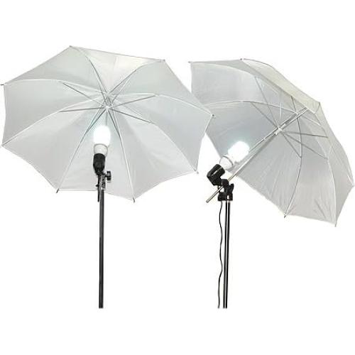Photo Studio Kit Lighting kit 400 Watt Video Photography Portrait Lighting Kit, Backdrop Support System and 6' x 9'Ft White Muslin Backdrop Umbrella Softbox Kit by Fancierstudio U69W