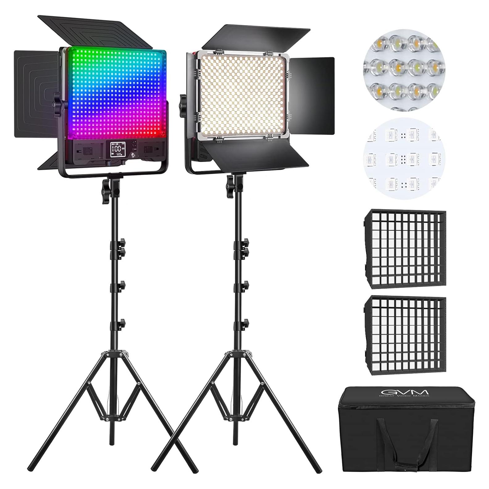 Kit de Iluminación LED GVM 50W RGB Bi-Color con Control APP