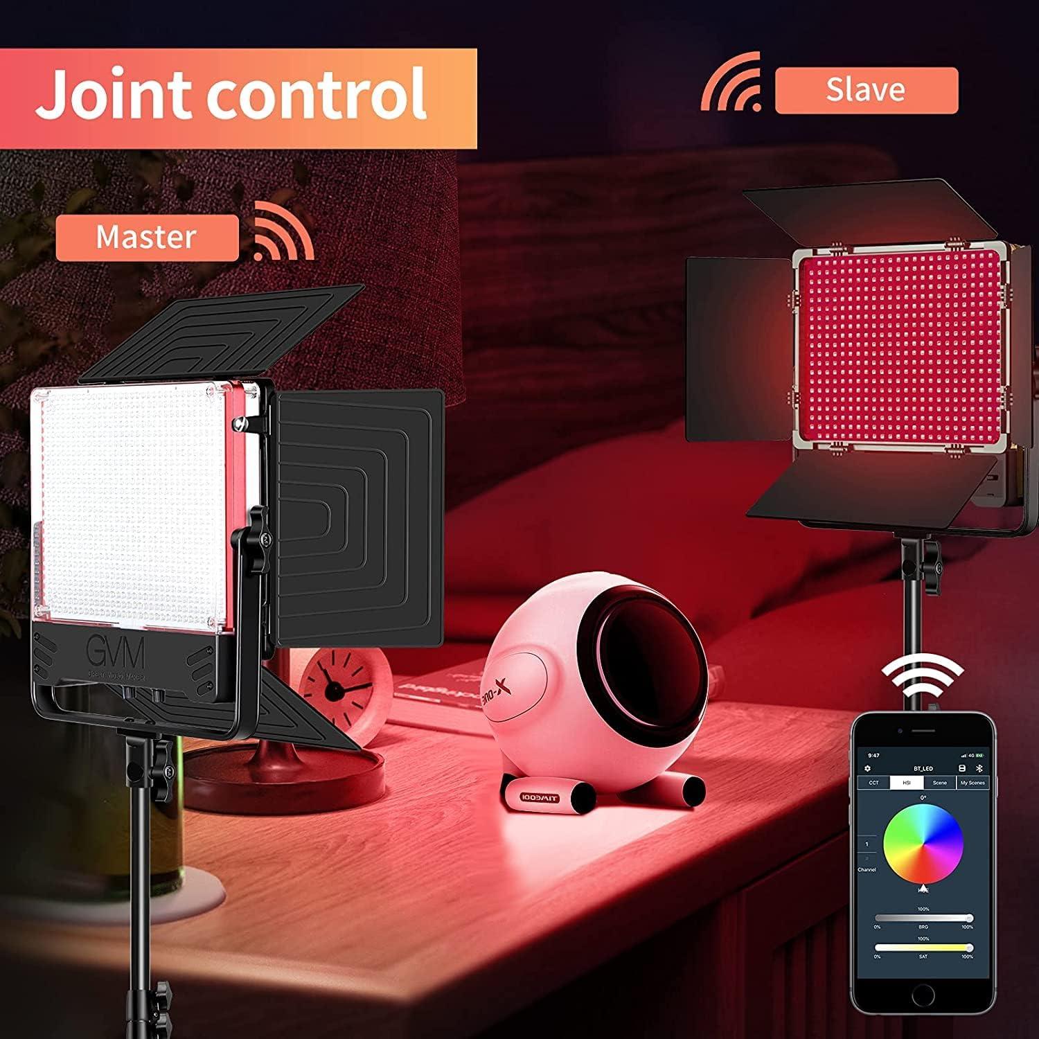 Kit de Iluminación LED GVM 50W RGB Bi-Color con Control APP