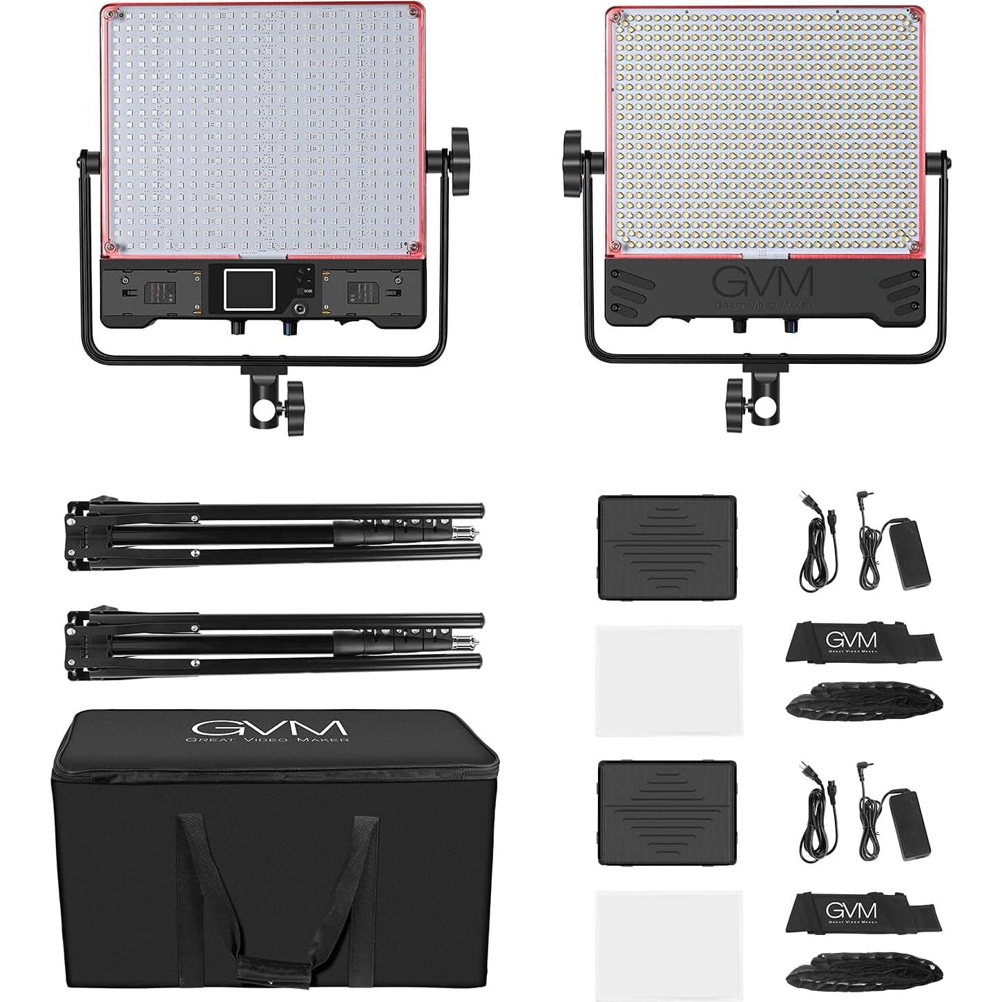 Kit de Iluminación LED GVM 50W RGB Bi-Color con Control APP