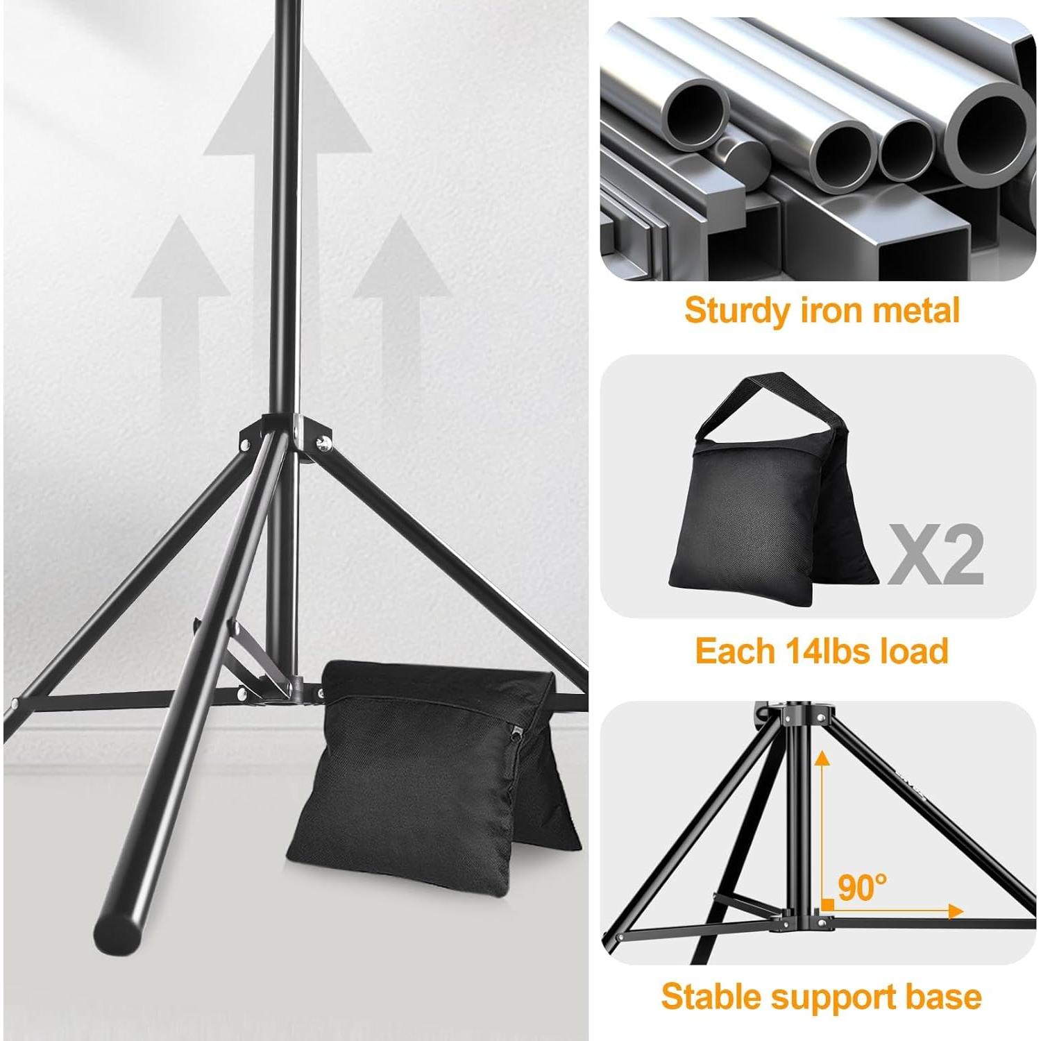 Kit de Soporte para Fondo de Fotografía EMART 2.74x3.05m Ajustable