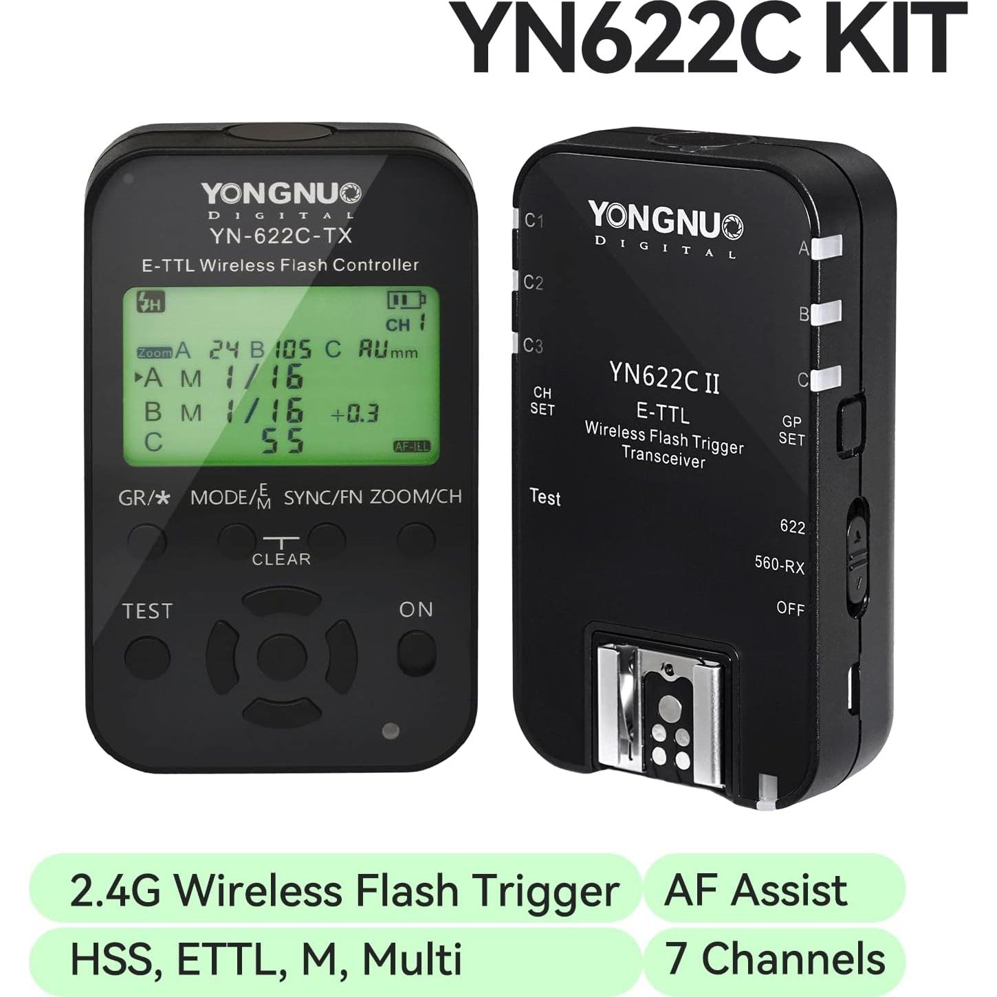 Kit Disparador Flash Inalámbrico YONGNUO YN622C para Canon