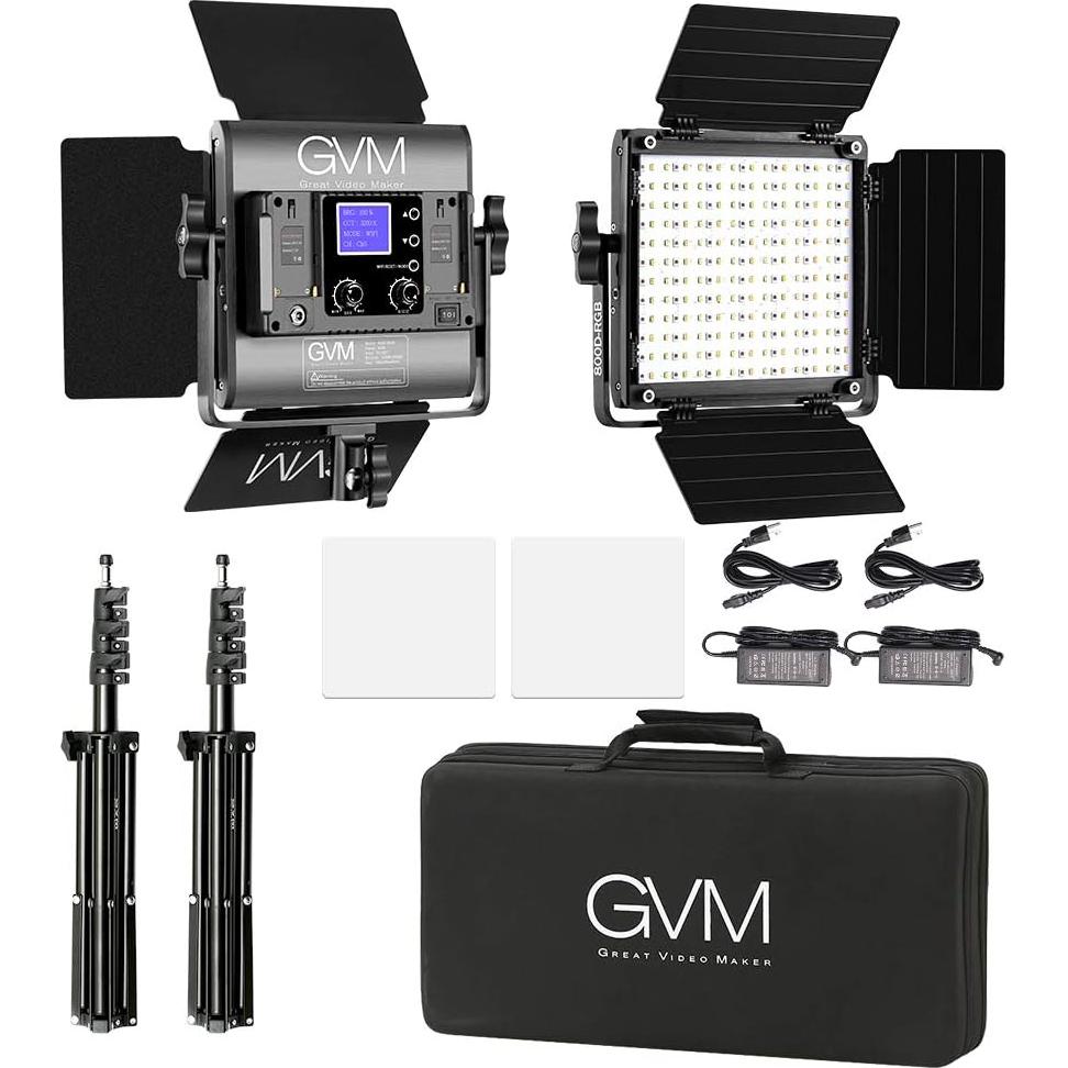 Kit de Iluminación LED RGB GVM 40W con Control APP - 2 Piezas