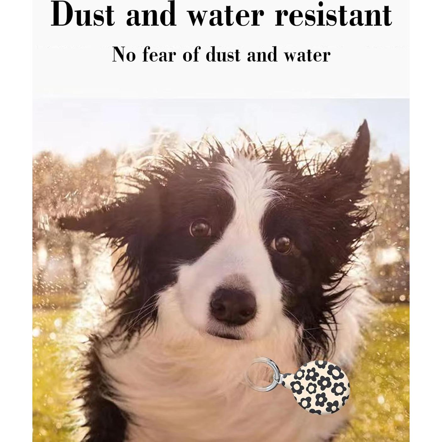 Funda Protectora para Air Tag LZMtacase - Flor Negra - Impermeable