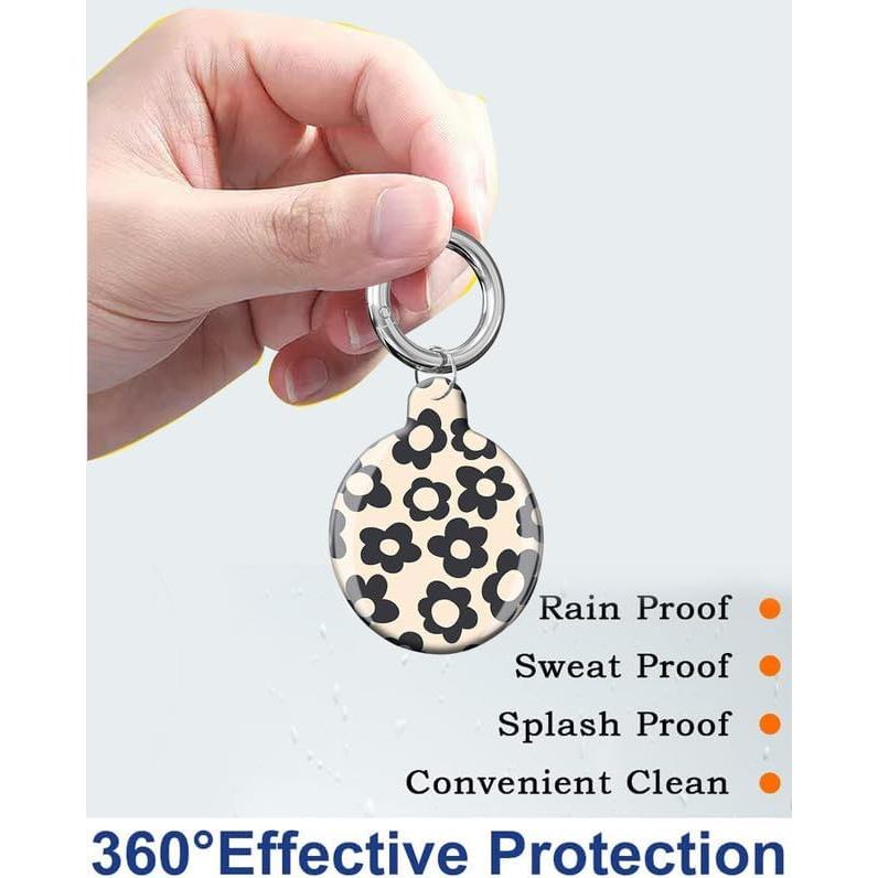 Funda Protectora para Air Tag LZMtacase - Flor Negra - Impermeable
